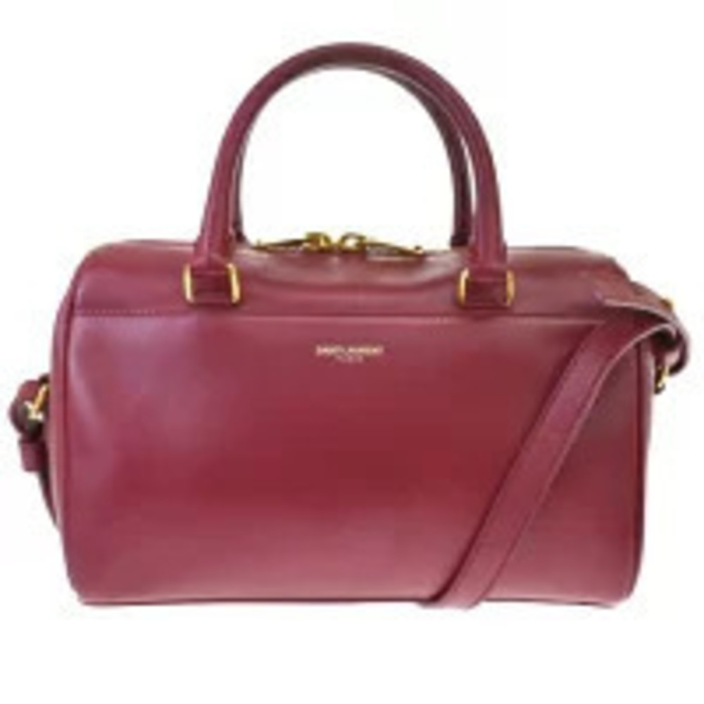 Saint Laurent Baby Duffle Handbag Shoulder Bag Bordeaux Purple Red Leather